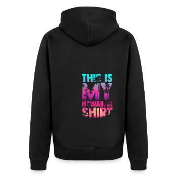 This is My Hawaiian Shirt Beach Sunglasses Vacatio - Unisex Premium Bio Zip Hoodie - Schwarz - Hinten - Nico (187cm)
