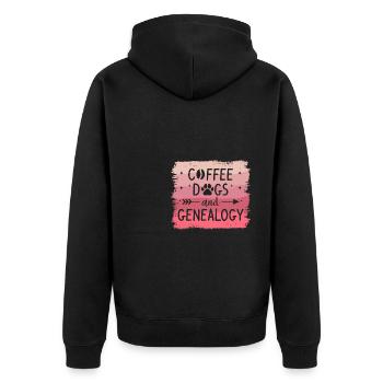 Coffee Dogs And Genealogy Genealogist Genealogists - Unisex Premium Organic Zip Hoodie - black - Back - Nico (187cm)