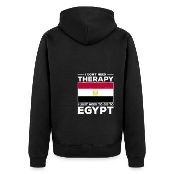Je n’ai pas besoin de thérapie, j’ai juste besoin d’aller en Egypte - Veste à capuche bio Premium Unisexe - noir - Dos - Nico (187cm)