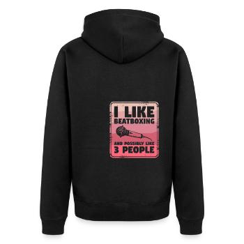 J’aime le beatboxing et peut-être 3 personnes - Veste à capuche bio Premium Unisexe - noir - Dos - Nico (187cm)