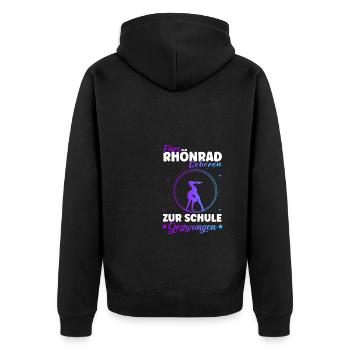 Turnen Rhönrad Gymnsatik Turntrainer Sportverein T - Unisex Premium Bio Zip Hoodie - Schwarz - Hinten - Nico (187cm)