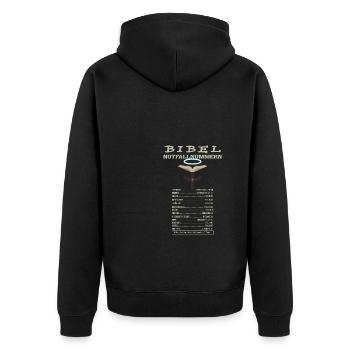 Bibel Notfallnummer Lustige Bibelverse Taufe - Unisex Premium Bio Zip Hoodie - Schwarz - Hinten - Nico (187cm)