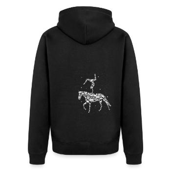 Voltigieren Reiten Pferd Spruch Reiterin Reiterhof - Unisex Premium Bio Zip Hoodie - Schwarz - Hinten - Nico (187cm)