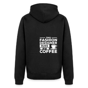 This Fashion Designer Runs On Coffee Designing - Unisex Premium Organic Zip Hoodie - black - Back - Nico (187cm)