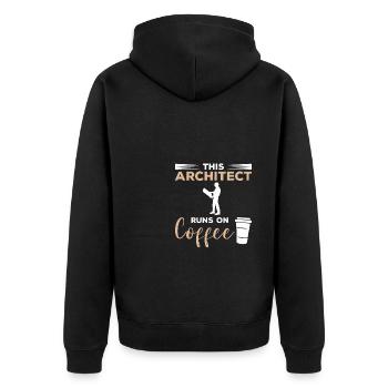 This Architect Runs On Coffee Architecture - Unisex Premium Organic Zip Hoodie - black - Back - Nico (187cm)