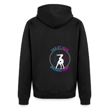 Das Ist Mein Rhönrad Shirt Trainer Sportverein Tur - Unisex Premium Bio Zip Hoodie - Schwarz - Hinten - Nico (187cm)