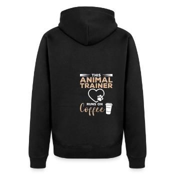 Ce dresseur d’animaux fonctionne au café - Veste à capuche bio Premium Unisexe - noir - Dos - Nico (187cm)