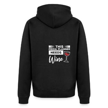 Ce planificateur média a besoin de marketing du vin - Veste à capuche bio Premium Unisexe - noir - Dos - Nico (187cm)