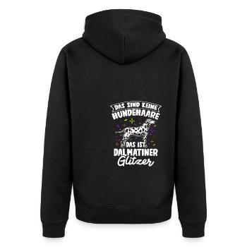 Das Sind Keine Hunde Haare Das Ist Dalmatiner Glit - Unisex Premium Bio Zip Hoodie - Schwarz - Hinten - Nico (187cm)