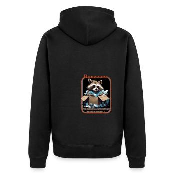 Raccoons the Original Bandits of the Wild World - Unisex Premium Bio Zip Hoodie - Schwarz - Hinten - Nico (187cm)