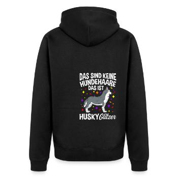 Husky Gassi Hundefan Hundebesitzer Hund Hundeliebh - Unisex Premium Bio Zip Hoodie - Schwarz - Hinten - Nico (187cm)