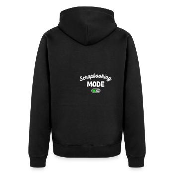 Scrapbooking-Modus auf Scrapbook Crafter - Unisex Premium Bio Zip Hoodie - Schwarz - Hinten - Nico (187cm)
