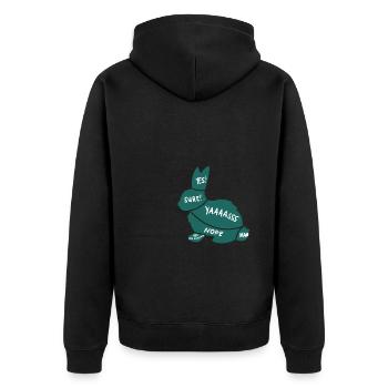 Hase Streichel-Zonen Haustier Häschen Geschenk - Unisex Premium Bio Zip Hoodie - Schwarz - Hinten - Nico (187cm)