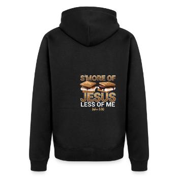 Plus de Jésus, moins de moi Camping Chocolate - Veste à capuche bio Premium Unisexe - noir - Dos - Nico (187cm)