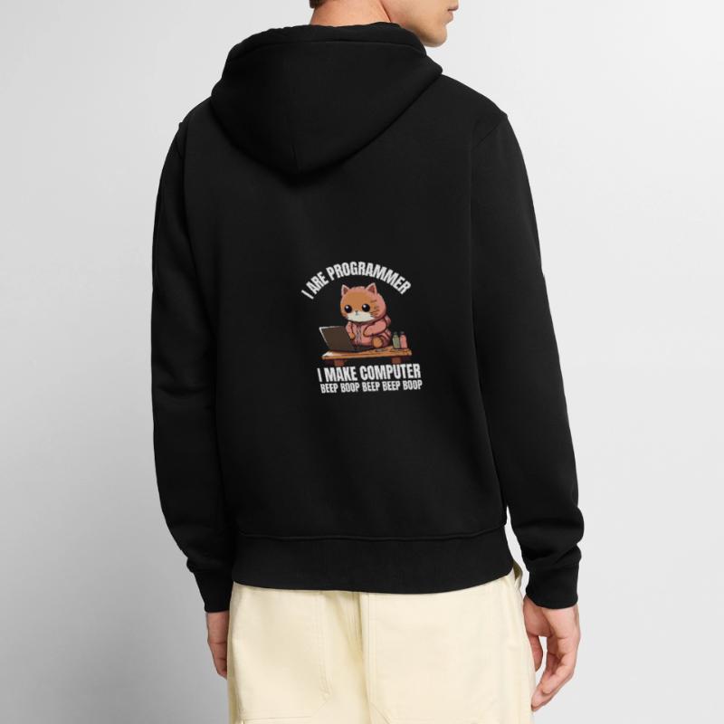 Ich bin Programmierer. Ich mache Computer Beep Unisex Premium Bio Zip Hoodie