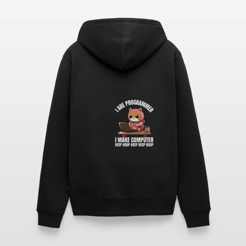 Ich bin Programmierer. Ich mache Computer Beep Unisex Premium Bio Zip Hoodie