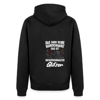 Das Sind Keine Hunde Haare Das Ist Riesenschnauzer - Unisex Premium Bio Zip Hoodie - Schwarz - Hinten - Nico (187cm)