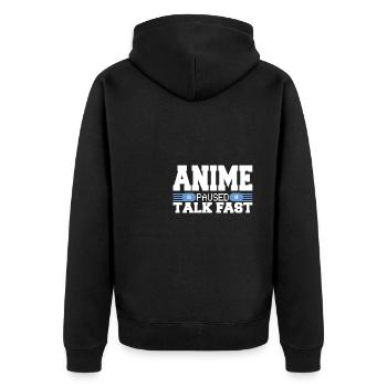 Anime mis en pause Talk Fast Anime Lovers - Veste à capuche bio Premium Unisexe - noir - Dos - Nico (187cm)