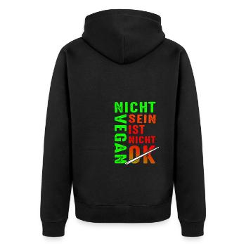 Vegan Kein Fleisch Gemüse Veganer Lebensstil Vegan - Unisex Premium Bio Zip Hoodie - Schwarz - Hinten - Nico (187cm)