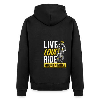 MTB Mountain Bike Bike Bike Fans Wheel MTB Biker M - Unisex Premium Organic Zip Hoodie - black - Back - Nico (187cm)