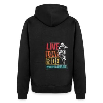 MTB Mountain Bike Bike Bike Fans Wheel MTB Biker M - Unisex Premium Organic Zip Hoodie - black - Back - Nico (187cm)