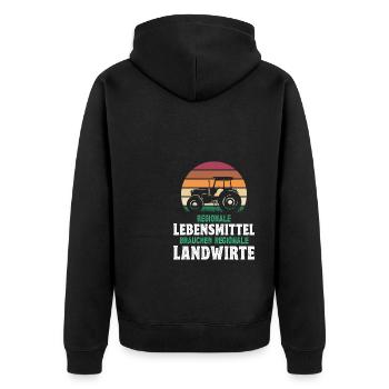 Landwirtschaft Regionale Lebensmitte Landwirte - Unisex Premium Bio Zip Hoodie - Schwarz - Hinten - Nico (187cm)