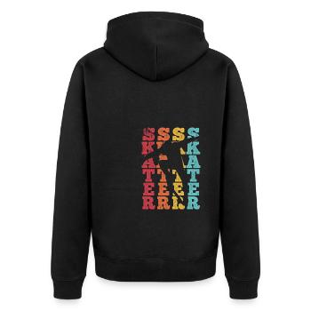 Skateboard Skateboarding Skater Vintage Boarder Sk - Unisex Premium Organic Zip Hoodie - black - Back - Nico (187cm)
