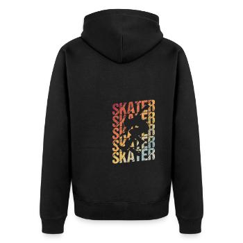 Skateboard Skateboarding Skater Vintage Boarder Sk - Unisex Premium Organic Zip Hoodie - black - Back - Nico (187cm)