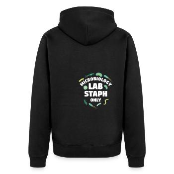 The Original Cellfie Microbiologist Science - Unisex Premium Organic Zip Hoodie - black - Back - Nico (187cm)