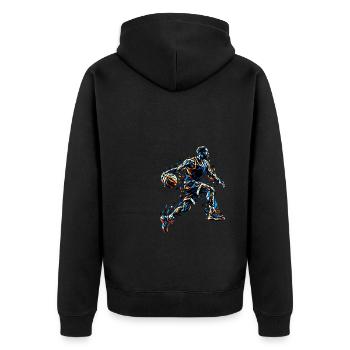 Polygon Art Basketteur Joueur Basketteur - Veste à capuche bio Premium Unisexe - noir - Dos - Nico (187cm)