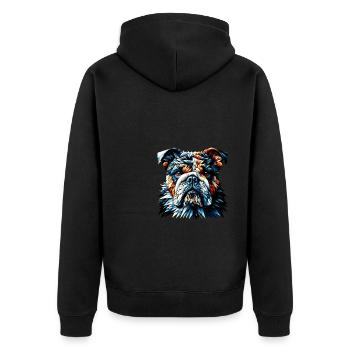 Polygone Art bouledogue bouledogues anglais - Veste à capuche bio Premium Unisexe - noir - Dos - Nico (187cm)
