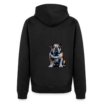 Polygone Art bouledogue bouledogues anglais - Veste à capuche bio Premium Unisexe - noir - Dos - Nico (187cm)