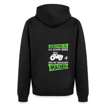 Profession Farmer Tractor Halloween Farmer Farmer Tr - Unisex Premium Organic Zip Hoodie - black - Back - Nico (187cm)