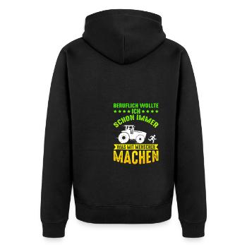 Profession Agriculteur Tracteur Halloween Agriculteur Agriculteur Tr - Veste à capuche bio Premium Unisexe - noir - Dos - Nico (187cm)