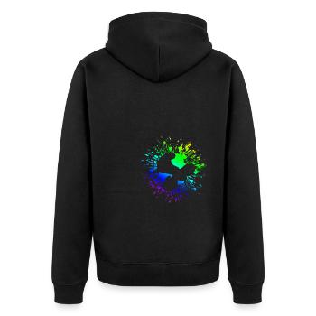BMX Farbe Fahrrad Fans Rad Biker BMX Fahradfahrer - Unisex Premium Bio Zip Hoodie - Schwarz - Hinten - Nico (187cm)