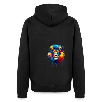 Splash Art Lions Wildlife Safari Zoo Lion d’Afrique - Veste à capuche bio Premium Unisexe - noir - Dos - Nico (187cm)