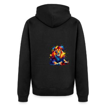 Splash Art Lions Wildlife Safari Zoo Lion d’Afrique - Veste à capuche bio Premium Unisexe - noir - Dos - Nico (187cm)