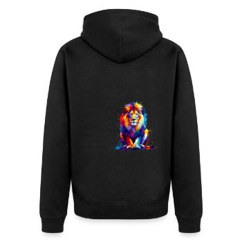 Splash Art Lions Wildlife Safari Zoo Lion d’Afrique - Veste à capuche bio Premium Unisexe - noir - Dos - Nico (187cm)