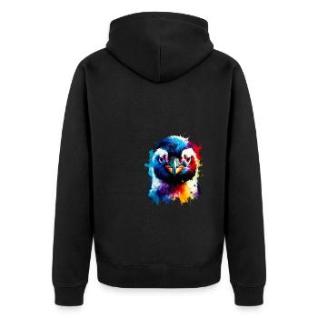 Splash Art coloré pingouin amant pingouins - Veste à capuche bio Premium Unisexe - noir - Dos - Nico (187cm)