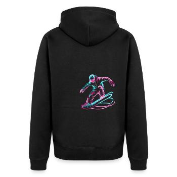 Snowboarding Snowboard Snowboarder - Unisex Premium Bio Zip Hoodie - Schwarz - Hinten - Nico (187cm)