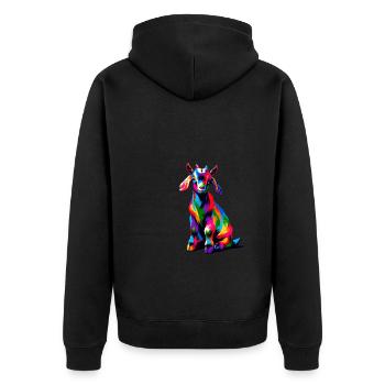 Colorful Pop Art Goats Farm Animal Goat Lover - Unisex Premium Organic Zip Hoodie - black - Back - Nico (187cm)