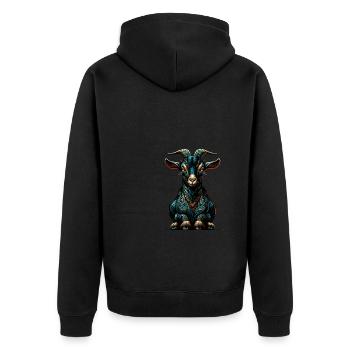 Mandala Kunst Ziegen Bauernhof Tier Ziege Liebhaber - Unisex Premium Bio Zip Hoodie - Schwarz - Hinten - Nico (187cm)