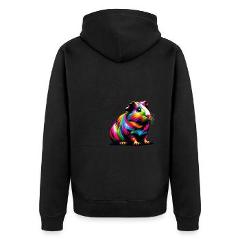 Bunte Pop Art Meerschweinchen-Liebhaber Meerschweinchen - Unisex Premium Bio Zip Hoodie - Schwarz - Hinten - Nico (187cm)