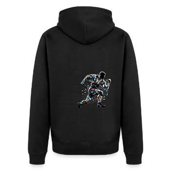 Polygon Art Wrestler Wrestling Wrestlers - Unisex Premium Organic Zip Hoodie - black - Back - Nico (187cm)