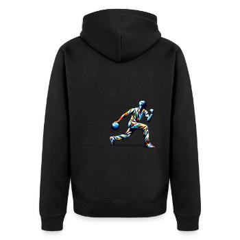 Polygone Art Tenpin Bowling Bowler - Veste à capuche bio Premium Unisexe - noir - Dos - Nico (187cm)