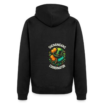 Coordinateur des manigances Leprechaun Hat St Patricks - Veste à capuche bio Premium Unisexe - noir - Dos - Nico (187cm)