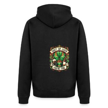 Tais-toi Liver Tu vas bien Fête irlandaise de la Saint-Patrick - Veste à capuche bio Premium Unisexe - noir - Dos - Nico (187cm)