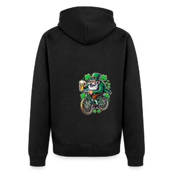 Shamrock irlandais St Patricks Boire de la bière - Veste à capuche bio Premium Unisexe - noir - Dos - Nico (187cm)