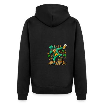 Dubbing Leprechaun Bière irlandaise de la Saint-Patrick - Veste à capuche bio Premium Unisexe - noir - Dos - Nico (187cm)