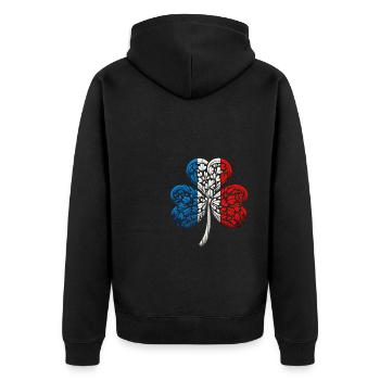 Shamrock France drapeau Saint Patrick St Patricks jour - Veste à capuche bio Premium Unisexe - noir - Dos - Nico (187cm)
